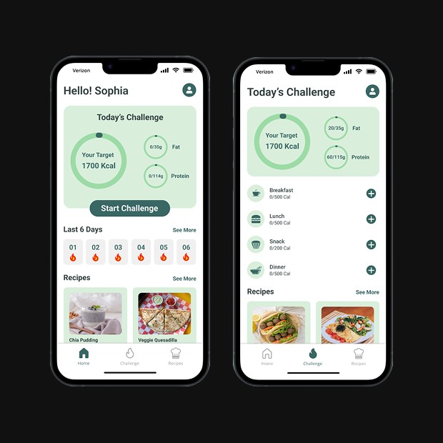 Build Me Up app screens