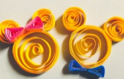 Quilled paper Minnie and Mickey Mouse