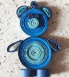 Quilled paper blue teddy bear