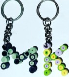 Quilled paper letter keychains