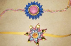 Quilled paper flower rakhis