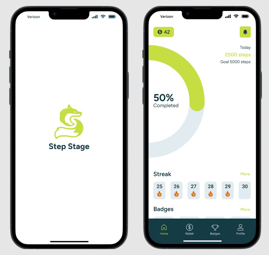StepStage app screens
